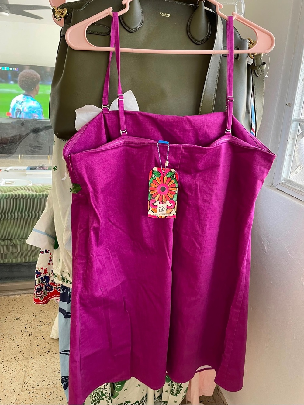 FARM Rio Magenta Tank Dress with Rainbow Logo NWT - Picture 6 of 7